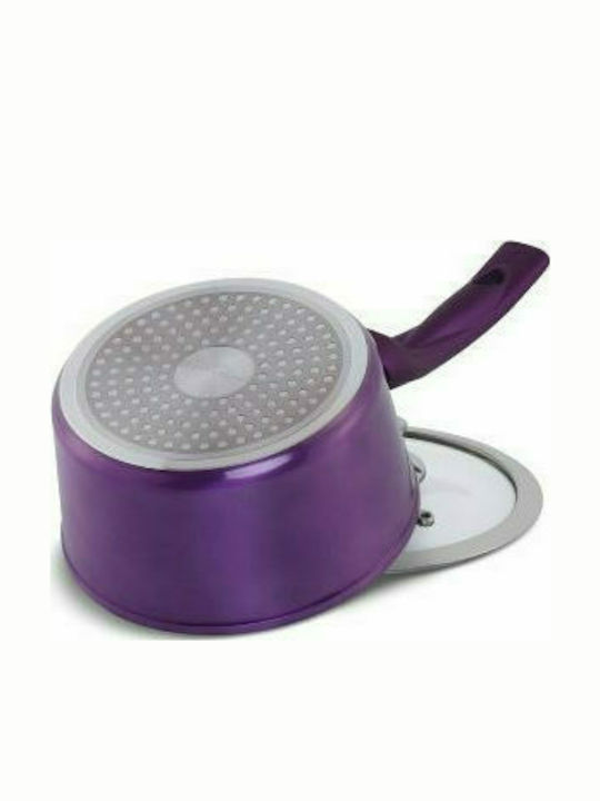 Edenberg Cookware Set of Aluminum with Stone Coating Purple 15pcs