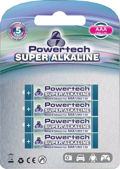Powertech Super Алкални Батерии AA 1.5V 4бр PT-158