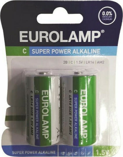 Eurolamp 2 Pack Alkaline Batteries C Super Power 1.5V 147-24102