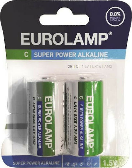 Eurolamp 2 Pack Alkaline Batteries C Super Power 1.5V 147-24102