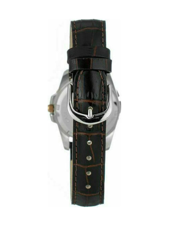 Justina Watch with Black Leather Strap 21985