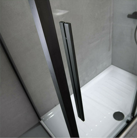 Devon Flow Slider +F3/195-400 Διαχωριστικό Ντουζιέρας με Συρόμενη Πόρτα 147-151x195cm Clean Glass Black Matt