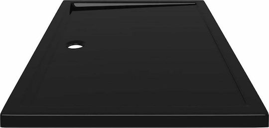 vidaXL Ορθογώνια Ακρυλική Ντουζιέρα 80x120cm Μαύρη