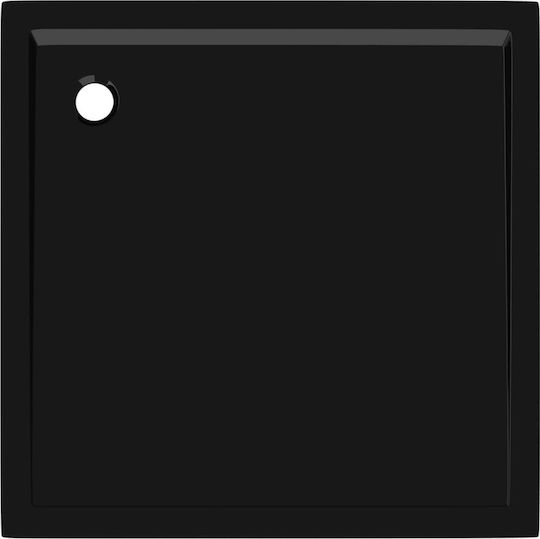 vidaXL Pătrată Acrilic Duș 90x90cm Negru