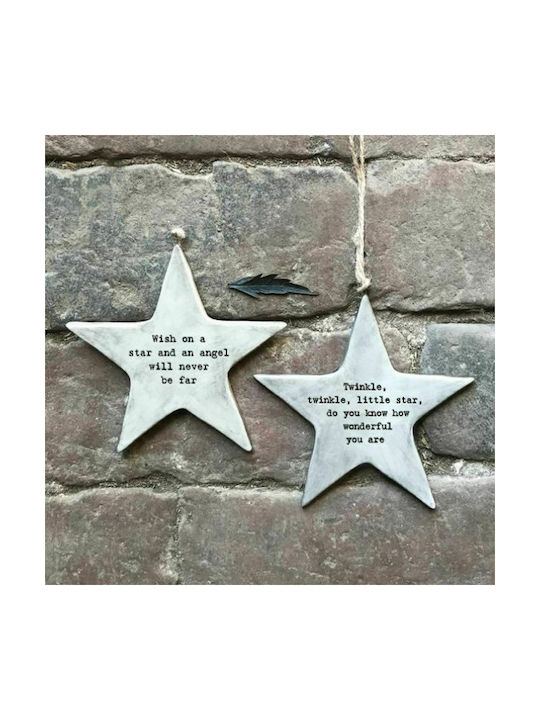 Wish On a Star Hängendes Ornament Stern Gray 9cm