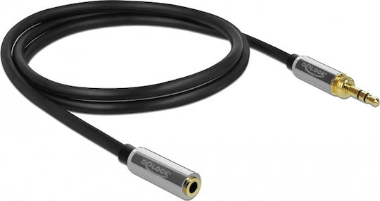 DeLock DeLock 3,5mm Klinkenkabel - 3,5mm Buchse Schwarz 1m mit Vergoldeten Anschlüssen 85780
