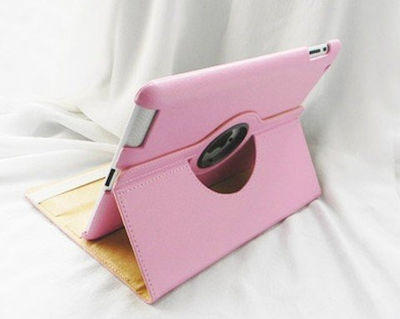 Rotating Flip Cover Piele artificială Rotativă Roz iPad 2/3/4