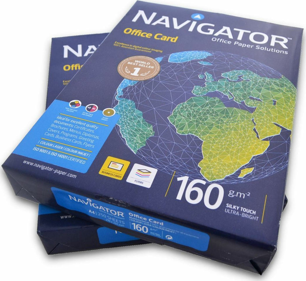 Papier copieur Navigator Office Card A4 160g blanc 250fls 250 Vel bij  Bonnet Office Supplies
