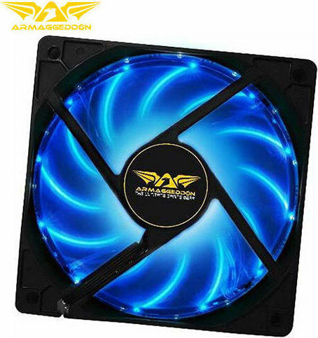 Armaggeddon Azure Blade Case Fans 120mm (900rpm / 27.18cfm) with Blue LED Colour and 4-Pin PWM Connection