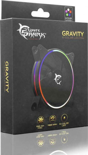 White Shark Gravity Case Fan 120mm (1100rpm / 25cfm) με RGB Φωτισμό και Σύνδεση 4-Pin Molex