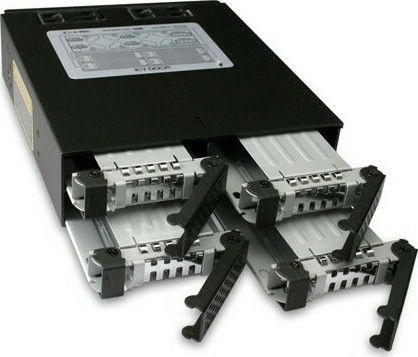 Icy Dock ToughArmor 4x 2.5Inch SATA 6Gbps/SAS HDD/SSD Mobile Rack/Cage in 1x external 5.25Inch bay Black (MB994SP-4S)