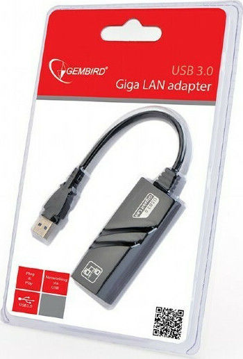 Gembird NIC-U3-02 Αντάπτορας Δικτύου USB με Ενσύρματη Σύνδεση Ethernet