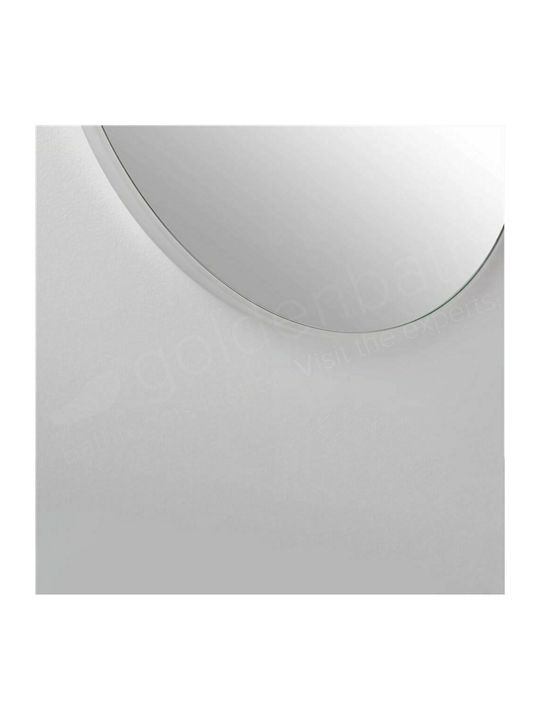 Luminor Hung Runder Badezimmerspiegel LED aus Kunststoff 45x45cm Schwarz