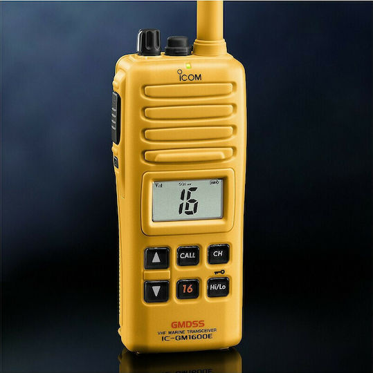 Icom IC-GM1600E Funkgerät VHF Marine 2W mit Monochromdisplay In Gelb Farbe