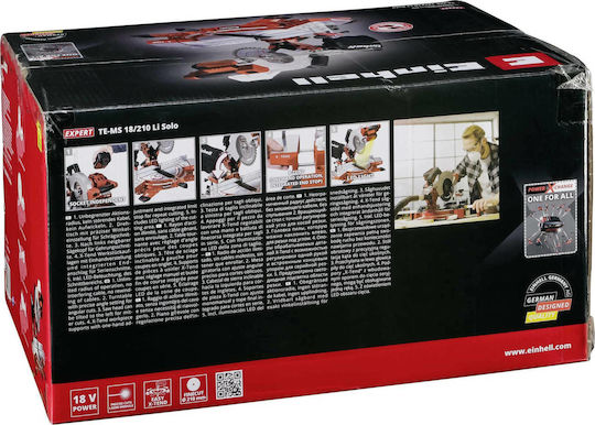 Einhell TE-MS 18/210 Solo Battery Miter Saw 18V with Laser Cutting Guide & 210mm Diameter Solo