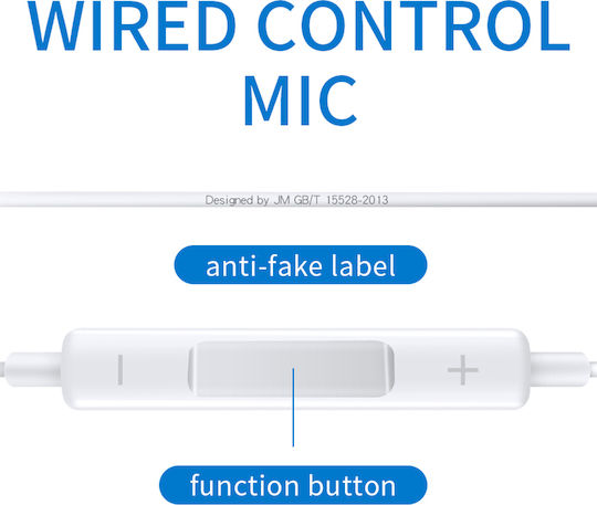 Joyroom JR-EP1 Earbuds Handsfree with 3.5mm Connector White