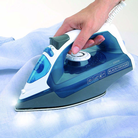 Black & Decker BXIR2200E Σίδερο Ατμού 2200W με Ανοξείδωτη Πλάκα και Συνεχόμενη Παροχή 30gr/min