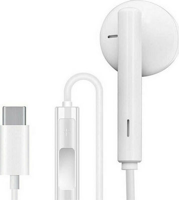 R-15 Earbuds Handsfree με Βύσμα USB-C Λευκό