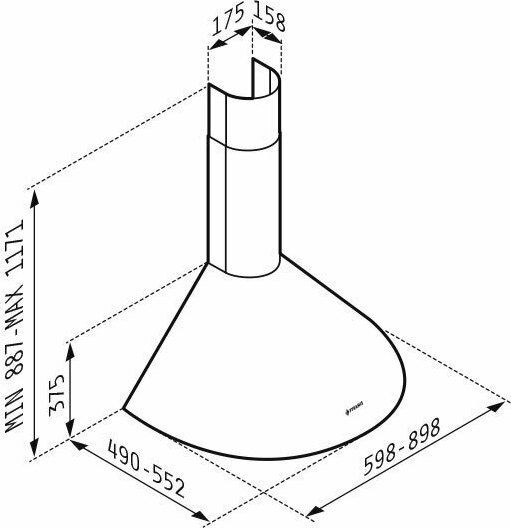 Pyramis Classic Απορροφητήρας Καμινάδα 90cm Inox
