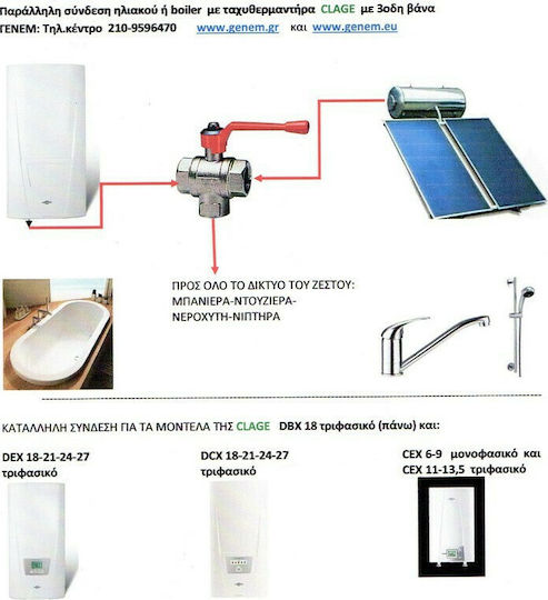 Triton Instaflow 01071 Επιτοίχιος Ταχυθερμοσίφωνας Κεντρικός Μονοφασικός 7.1kW