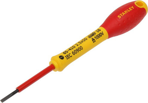 Stanley Fatmax Electrician VDE 1000V Dwarf Screwdriver Straight Size 2.5x50mm