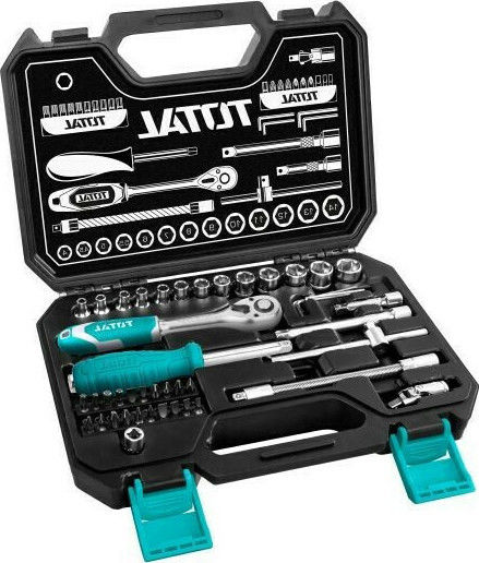 Total Ratschen- und Steckschlüssel-Set 1/4" 45 Stück