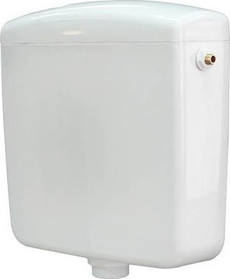 Mediterraneo Wall Mounted Plastic Low Pressure Rectangular Toilet Flush Tank White