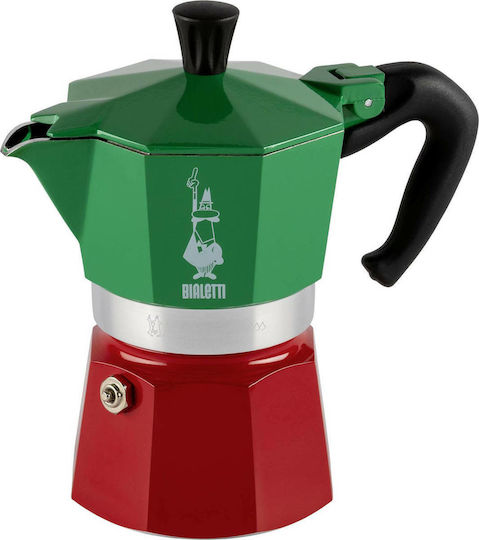 Bialetti Moka Express Tricolore Stovetop Espresso Pot for 3Cups Green