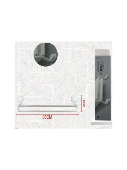 Bathlux 30129 Schiene Badezimmer Doppel Wandmontage Saugnapf ​53x10.5cm Weiß