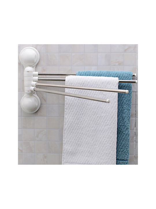 Wall-Mounted Bathroom Rail with 4 Positions Silver