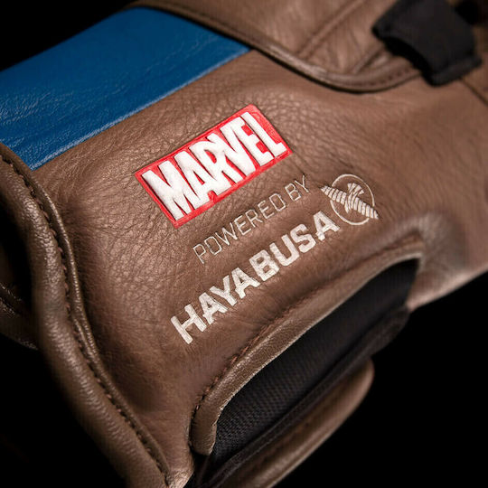 Hayabusa Captain America Боксови ръкавици Кожени за състезание Многоцветни