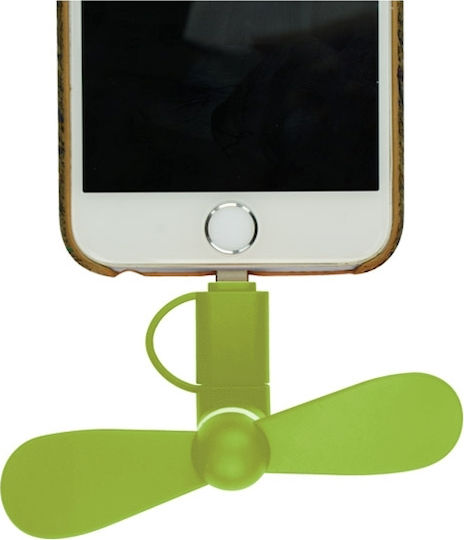 USB / Lightning Phone Fan Green Lightning/microUSB mini Fan Green