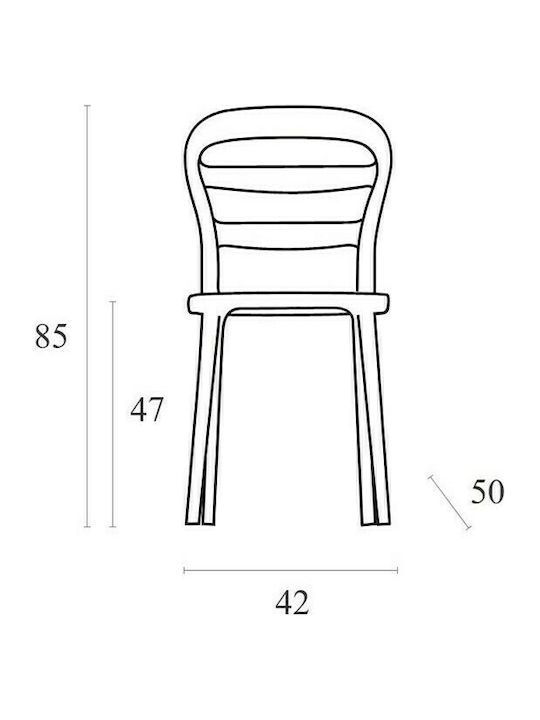 Bibi Kitchen Polypropylene Chair Black 42x50x85cm