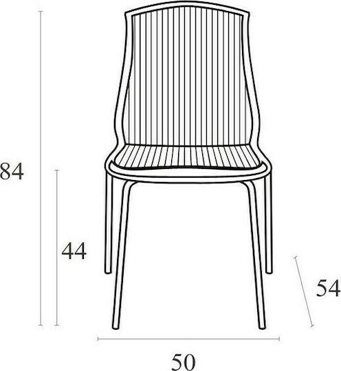 Allegra Καρέκλα Κουζίνας από Πολυπροπυλένιο Black 50x54x84εκ.