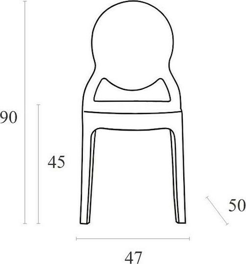 Elizabeth Kitchen Polypropylene Chair Clear 47x50x90cm