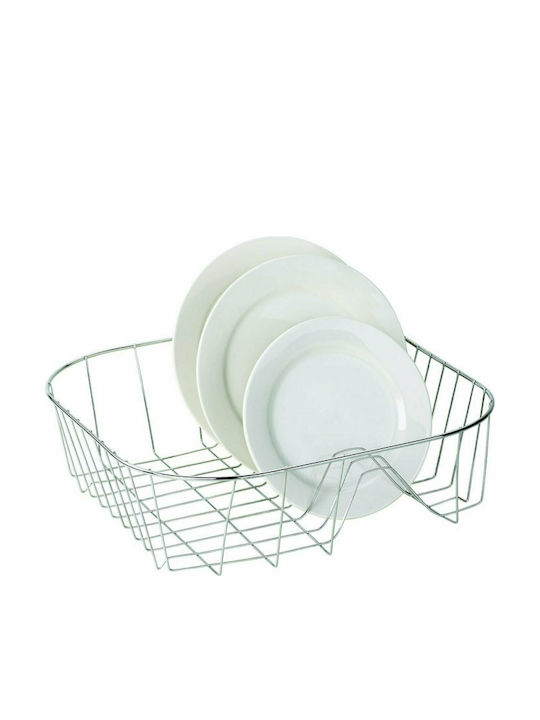 Sidirela Over Sink Dish Draining Rack Metallic in Silver Color 34x34x10.5cm