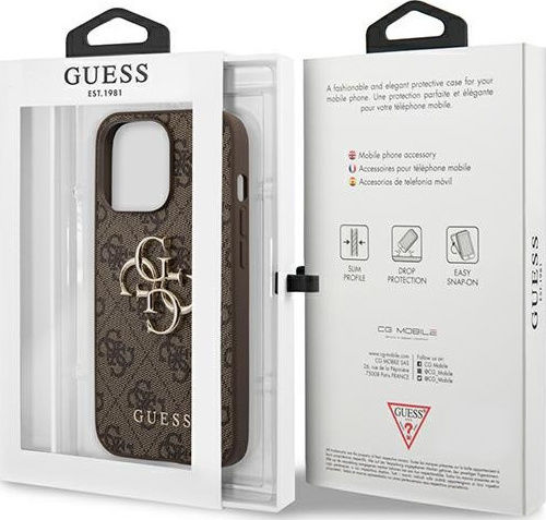 Guess Metal Logo Back Cover Πλαστικό Καφέ (iPhone 13 Pro)