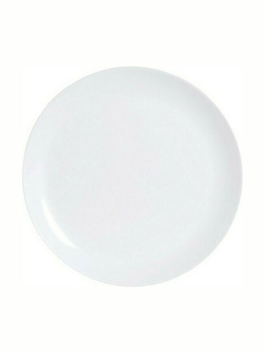 Luminarc Diwali Plate Shallow Glass White with Diameter 25cm 6pcs