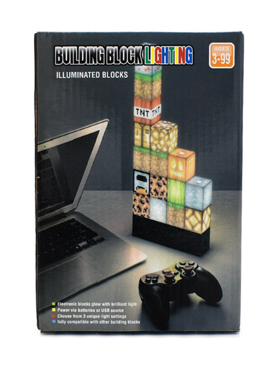 Lumini LED Lampă decorativă pentru copii Minecraft Block Building Multicolor