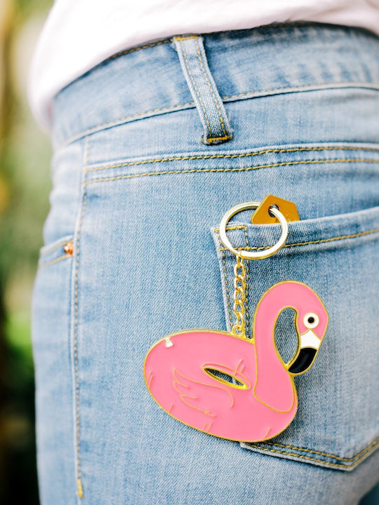 DOIY Keychain Metallic Flamingo