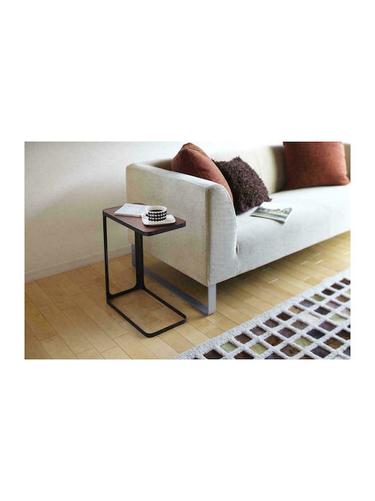 Rectangular Side Table Frame C-Shaped Wooden Black L24xW45xH52cm.
