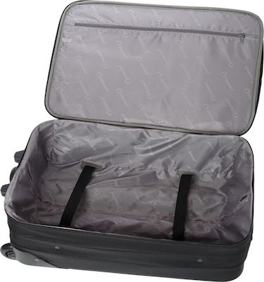 Diplomat ZC3002 Large Travel Suitcase Fabric Black with 2 Wheels Height 74cm