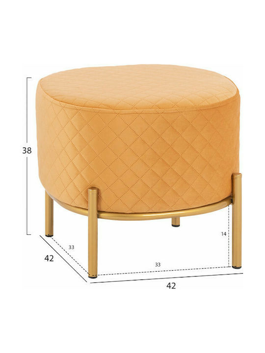 Stool For Living Room Upholstered with Velvet Gold 42x42x38cm