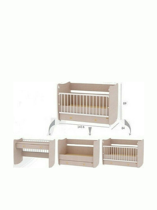 Lorelli Babybett Wieße/Light Oak mit Schublade