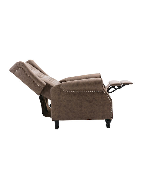 Chester Πολυθρόνα Relax με Υποπόδιο Antique Καφέ 78x85x104cm