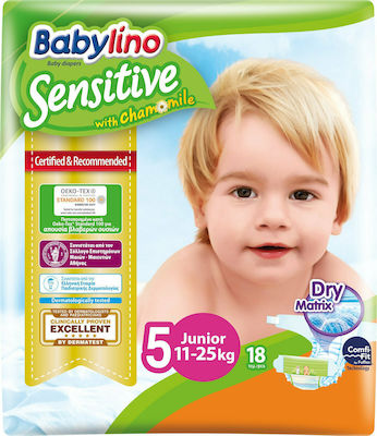 Babylino Sensitive Chamomile Πάνες με Αυτοκόλλητο No. 5 για 11-25kg 18τμχ