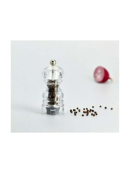 Bisetti Milano Manual Plastic Pepper Mill 12cm Transparent