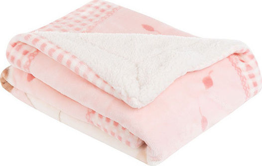Kikka Boo Decke Kinderbett Polar Fisher Samt Rosa 110x140cm