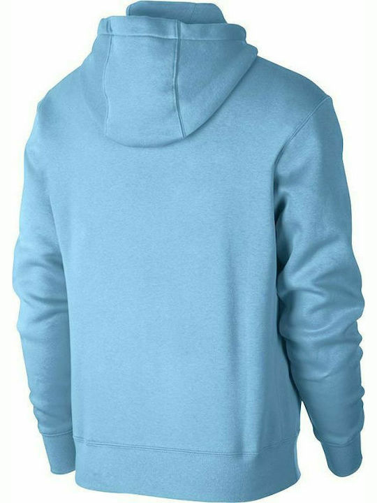 Nike NSW Club Herren Sweatshirt Jacke mit Kapuze und Taschen Hellblau
