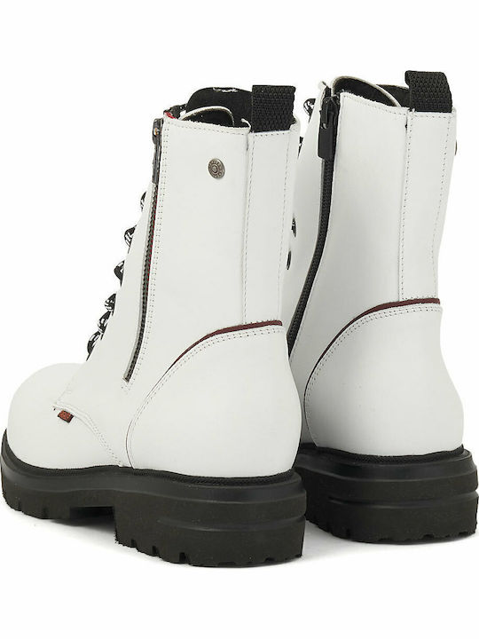 Leather Women's Ankle Boots White